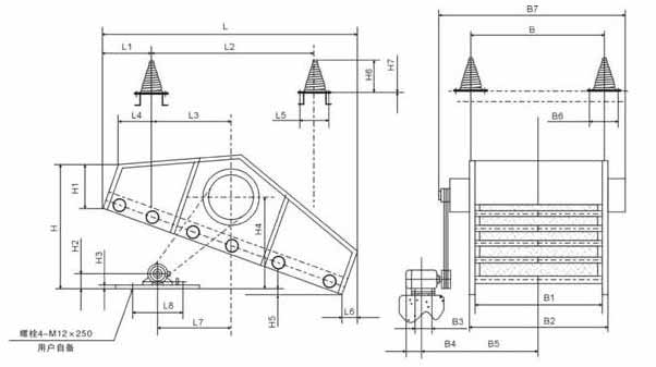 SZZ系列自定義中心振動篩結構圖